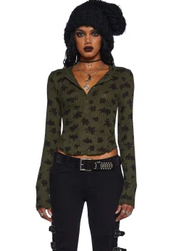 Widow Tops*Goth In Geometry Floral Top