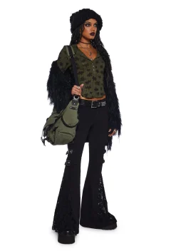Widow Tops*Goth In Geometry Floral Top