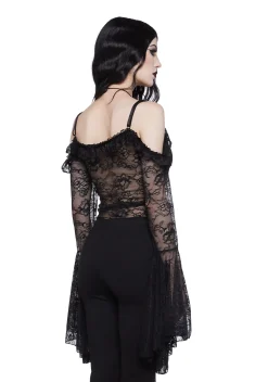 Widow Tops*Gothic With Grace Mesh Top - Black
