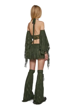 Dolls Kill x Shrek Matching Sets*Green Outlaw 4-Piece Skirt Set