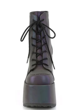 Demonia Boots|Platforms*Green Reflective Rave Royalty Platform Boots