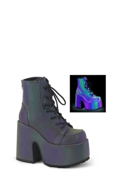 Demonia Boots|Platforms*Green Reflective Rave Royalty Platform Boots