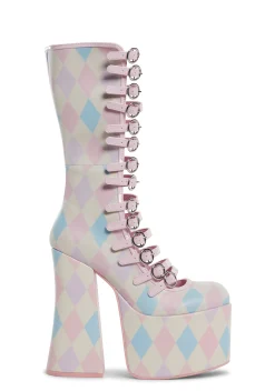Sugar Thrillz Boots|Platforms*Hardcore Dazzle Platform Boots - Harlequin Fantasy