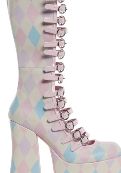 Sugar Thrillz Boots|Platforms*Hardcore Dazzle Platform Boots - Harlequin Fantasy