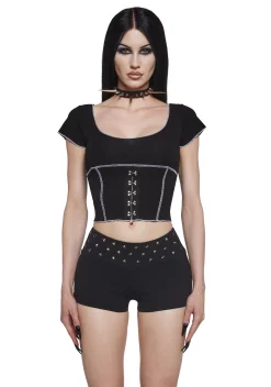 Widow Tops|Plus*Harlequin Girl Crop Top