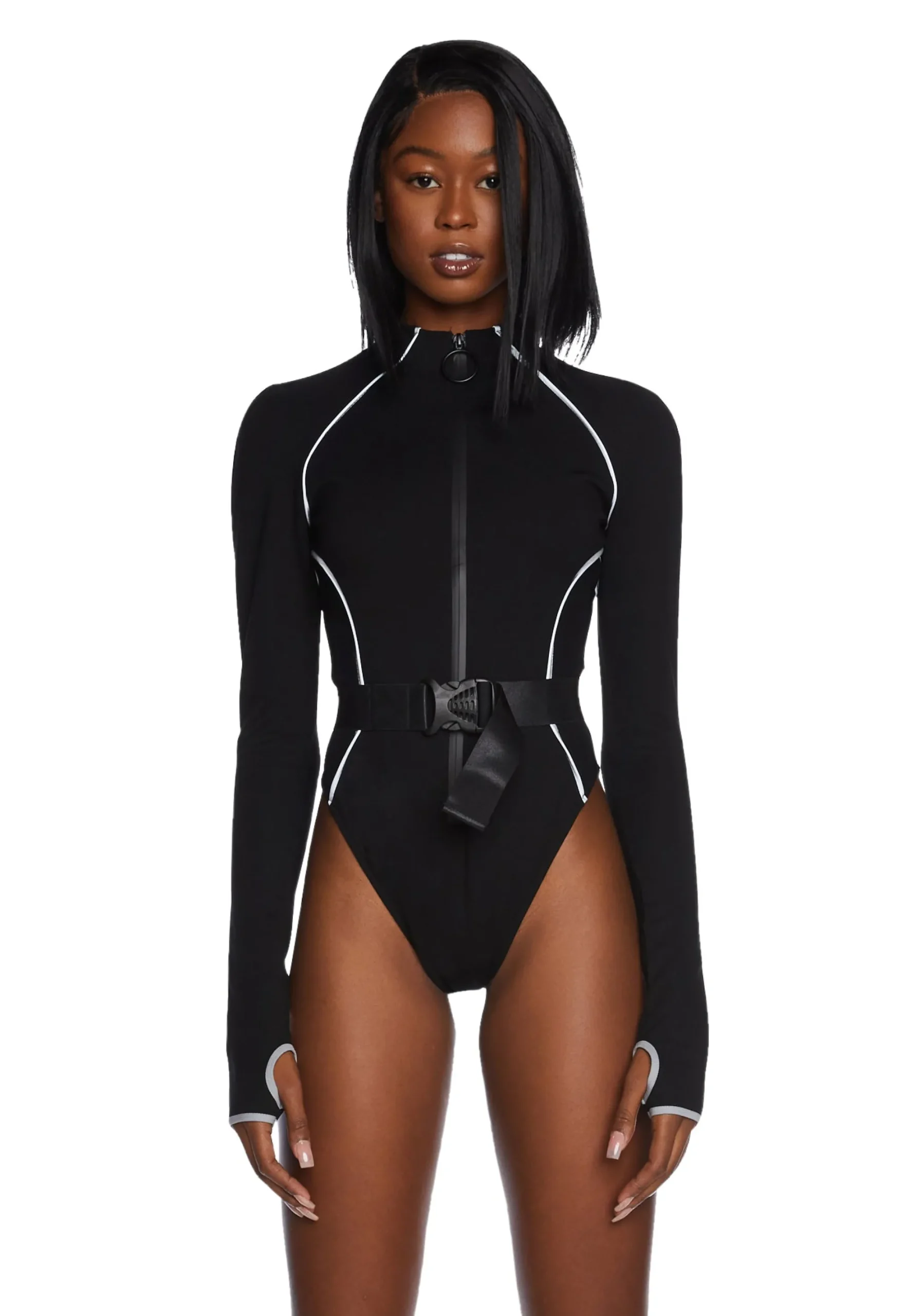 Poster Grl Tops*Hashtag Executive Suite Reflective Bodysuit