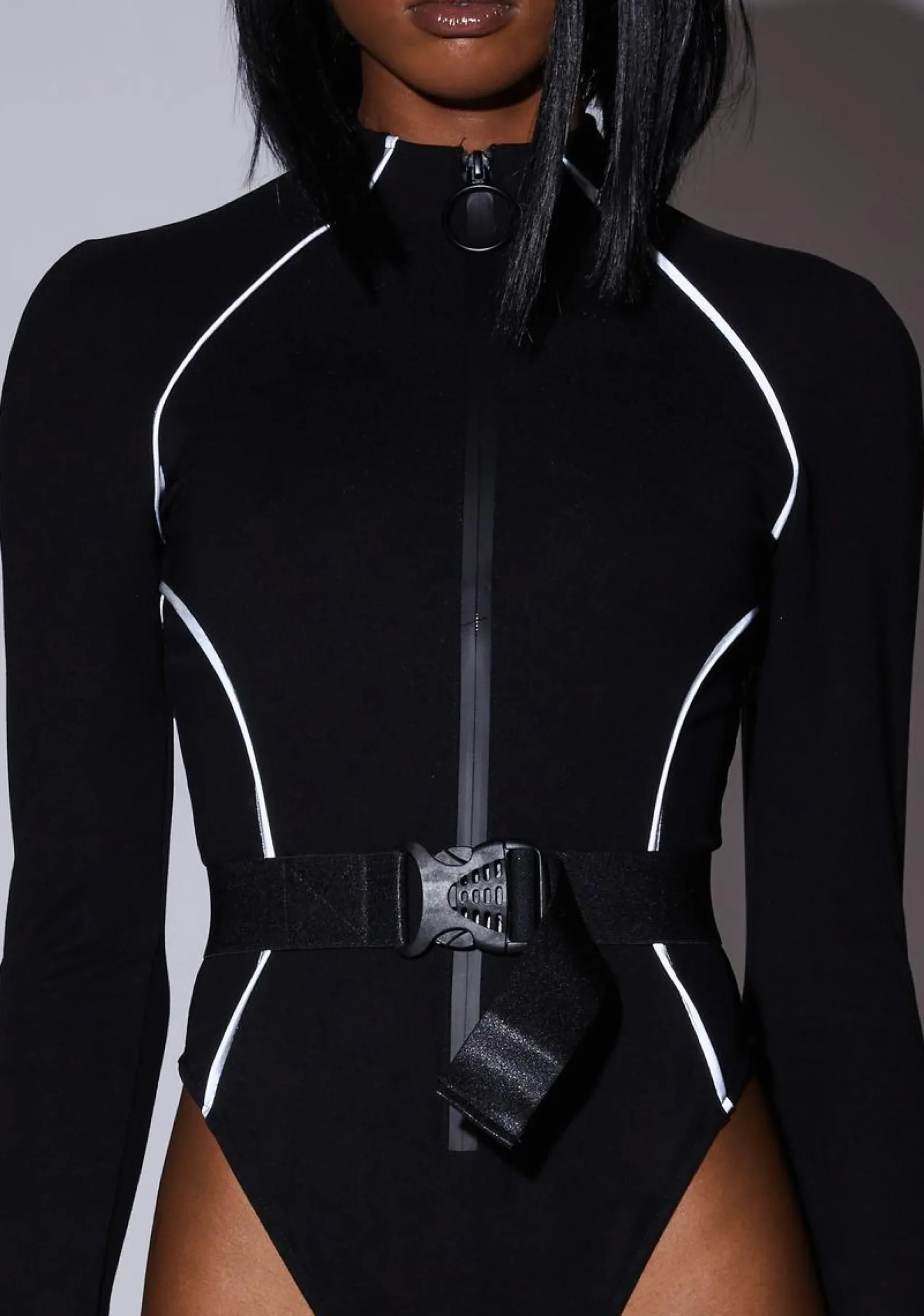 Poster Grl Tops*Hashtag Executive Suite Reflective Bodysuit