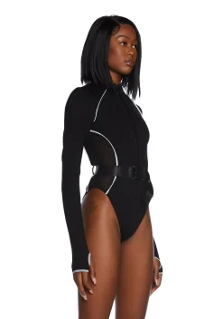 Poster Grl Tops*Hashtag Executive Suite Reflective Bodysuit