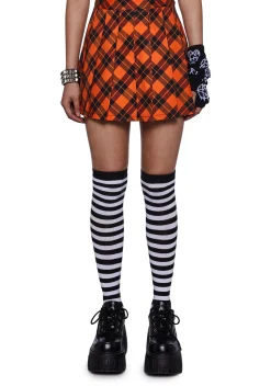 Trickz N' Treatz Bottoms|Skirts*Haunted To Meet U Plaid Mini Skirt