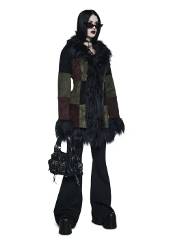 Widow Outerwear|Plus*Hearing Heartbeats Faux Suede Coat