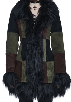 Widow Outerwear|Plus*Hearing Heartbeats Faux Suede Coat