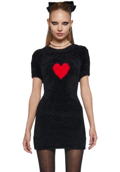 Sugar Thrillz Dresses|Plus*Heart Light Fuzzy Dress