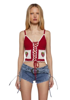 Sugar Thrillz Tops|Plus*Heart Of The Country Crochet Top