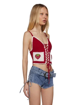 Sugar Thrillz Tops|Plus*Heart Of The Country Crochet Top