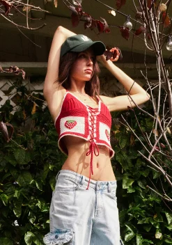 Sugar Thrillz Tops|Plus*Heart Of The Country Crochet Top