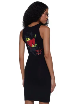 Ed Hardy Dresses*Heart Wings Cut Out Ribbed Dress