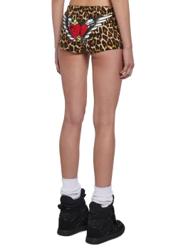 Ed Hardy Tops*Hearts Off The Shoulder Leopard Top