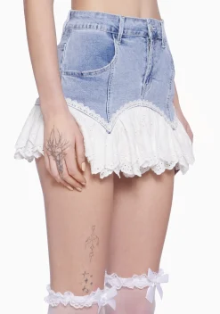 Sugar Thrillz Bottoms|Skirts*Heavenly Haven Denim Mini Skirt