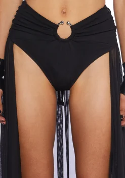 Club Exx Bottoms|Shorts*Heaven's Cataract Mesh Train Shorts - Black