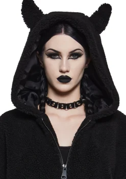 The Grave Girls Outerwear|Sweatshirts & Hoodies*Hellfire Event Hooded Sherpa Jacket