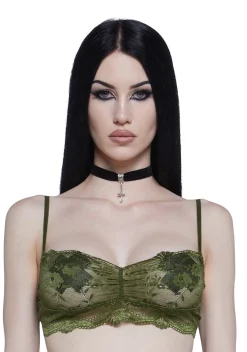 Current Mood Lingerie*Hidden Secrets Lace Bralette - Olive