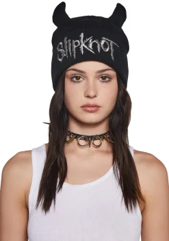 Dolls Kill x Slipknot Hats*Hive Mind Horned Beanie
