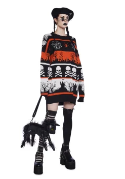 Trickz N' Treatz Tops*Hollow Grounds Knit Sweater