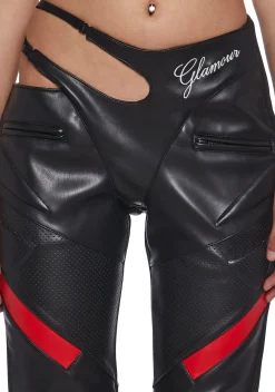 Namilia Bottoms|Pants*Hollywood Asymmetric Moto Trousers - Black