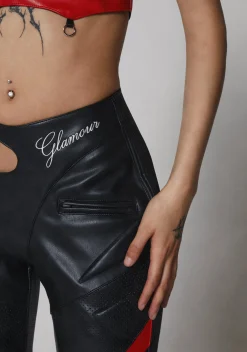 Namilia Bottoms|Pants*Hollywood Asymmetric Moto Trousers - Black