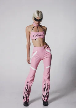 Namilia Bottoms|Pants*Hollywood Asymmetric Moto Trousers - Pink