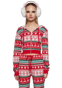 Sugar Thrillz Outerwear|Sweatshirts & Hoodies*Home For The Holidays Zip-Up Hoodie