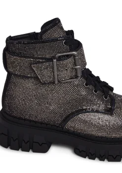 Poster Grl Boots|Platforms*Hype Status Combat Boots - Graphite