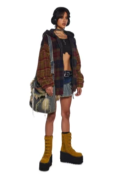 Current Mood Outerwear|Sweatshirts & Hoodies*I Don’t Care Hooded Sherpa Jacket