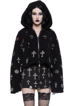 Widow Outerwear*Idol Worship Hooded Sherpa Jacket
