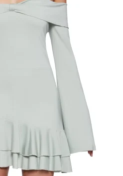 Sugar Thrillz Dresses|Plus*In Her Element Off The Shoulder Dress - Green