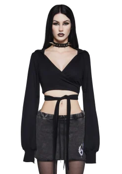 Widow Tops|Plus*In Your Dark Dreams Wrap Top