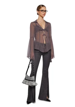 Sugar Thrillz Tops*Intrigue Overdue Long Sleeve Top