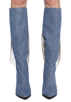 Lemon Drop by Privileged Boots*Jacqueline Heeled Boots - Denim