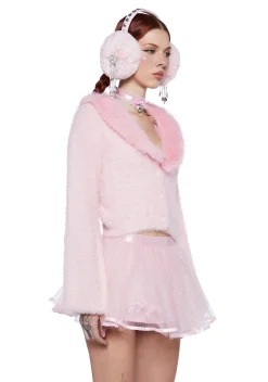 Sugar Thrillz Tops*Keep It Cute Fuzzy Cardigan