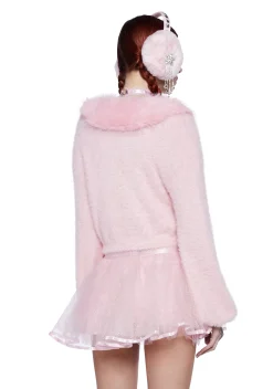 Sugar Thrillz Tops*Keep It Cute Fuzzy Cardigan