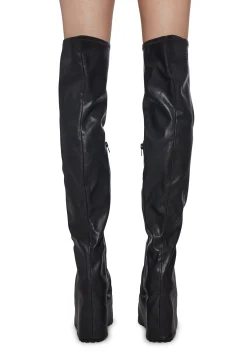 DARKER WAVS Boots*Kickdrum Thigh High Pant Boots
