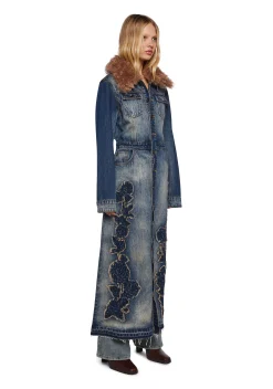 dELiA*s by Dolls Kill Outerwear|Plus*Kings Road Denim Maxi Coat