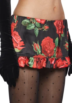 Sugar Thrillz Bottoms|Skirts*La Bella Vita Micro Skort - Black/Red