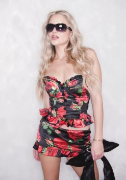 Sugar Thrillz Bottoms|Skirts*La Bella Vita Micro Skort - Black/Red