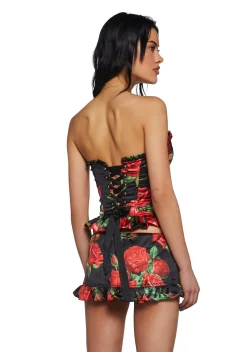 Sugar Thrillz Bottoms|Skirts*La Bella Vita Micro Skort - Black/Red