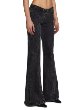 DARKER WAVS Bottoms|Pants*Lace Up Flare Denim Jeans
