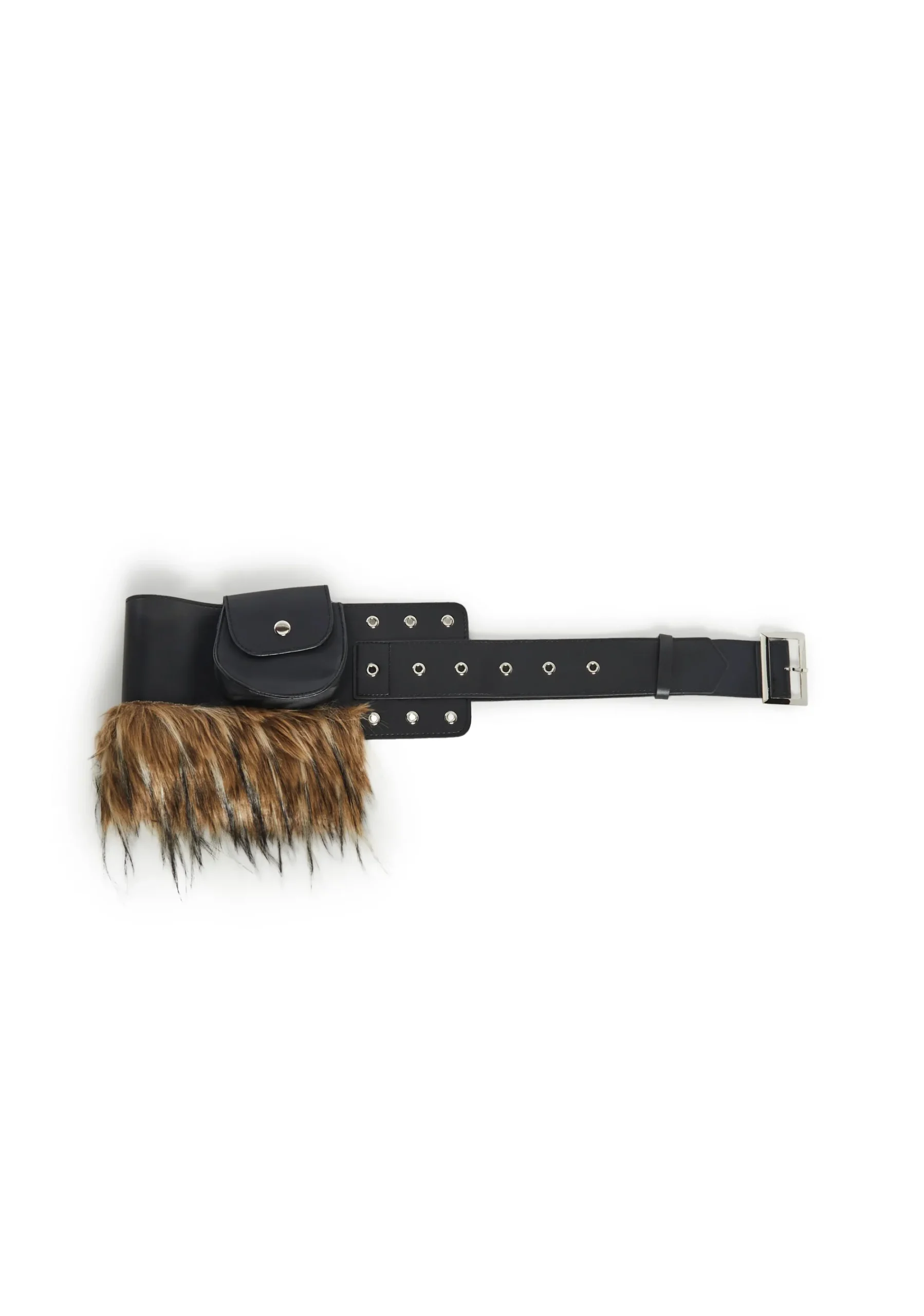 Club Exx Belts & Harnesses*Land Escape Fur Buckle Belt With Pouch