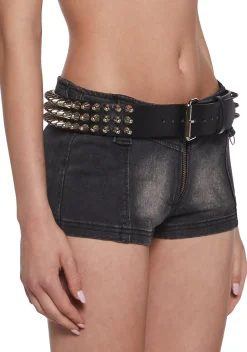 Funk Plus Belts & Harnesses*Large Conical Studded Waist Belt - Black
