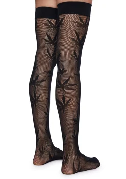 x_Leg Avenue Socks & Tights*Leaf Lover Thigh High Tights