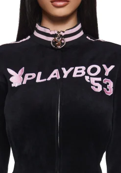 Playboy by Dolls Kill Bottoms|Pants*Leisurely Yours Velour Track Pants